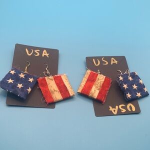 USA Handmade Fabric Earrings